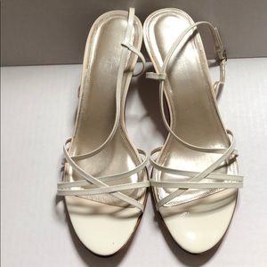 NWT Talbots Willette White Sandals, Size 8.5